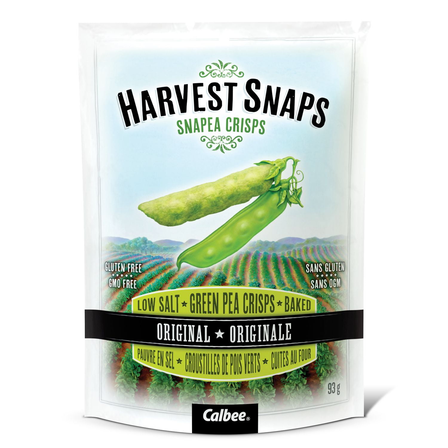 Calbee Harvest Snaps Snapea Crisps Original Low Salt Gluten Free Baked